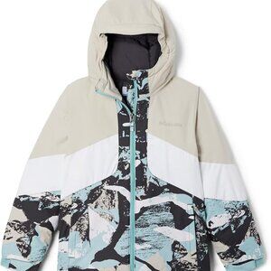 🆕Columbia Girl's Horizon Ride II Jacket- Youth L-Shark Geoglacial/Dark Stone/Wh